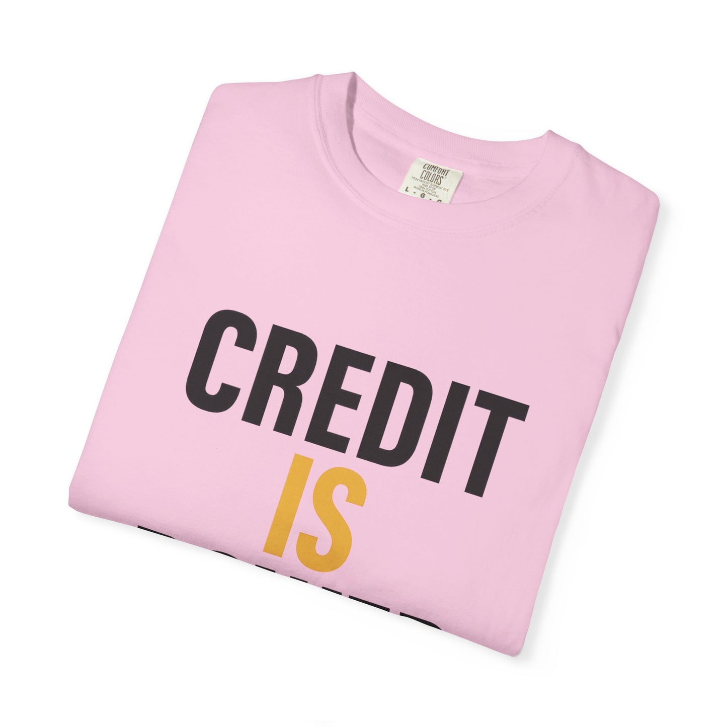 Empowerment T-Shirt | Credit is Power | Unisex Garment-Dyed Tee | Motivational Shirt, Gift for Students, Financial Freedom