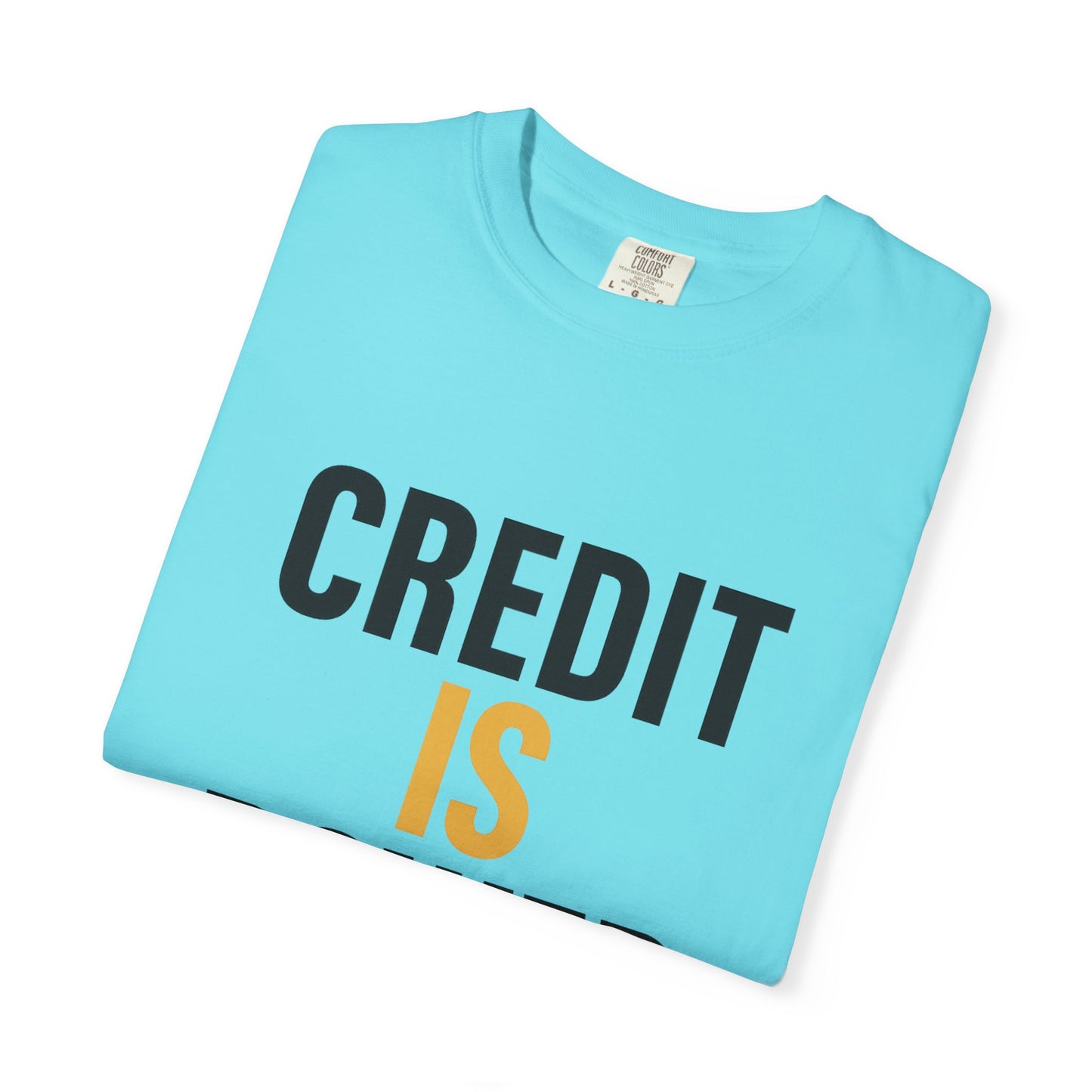 Empowerment T-Shirt | Credit is Power | Unisex Garment-Dyed Tee | Motivational Shirt, Gift for Students, Financial Freedom