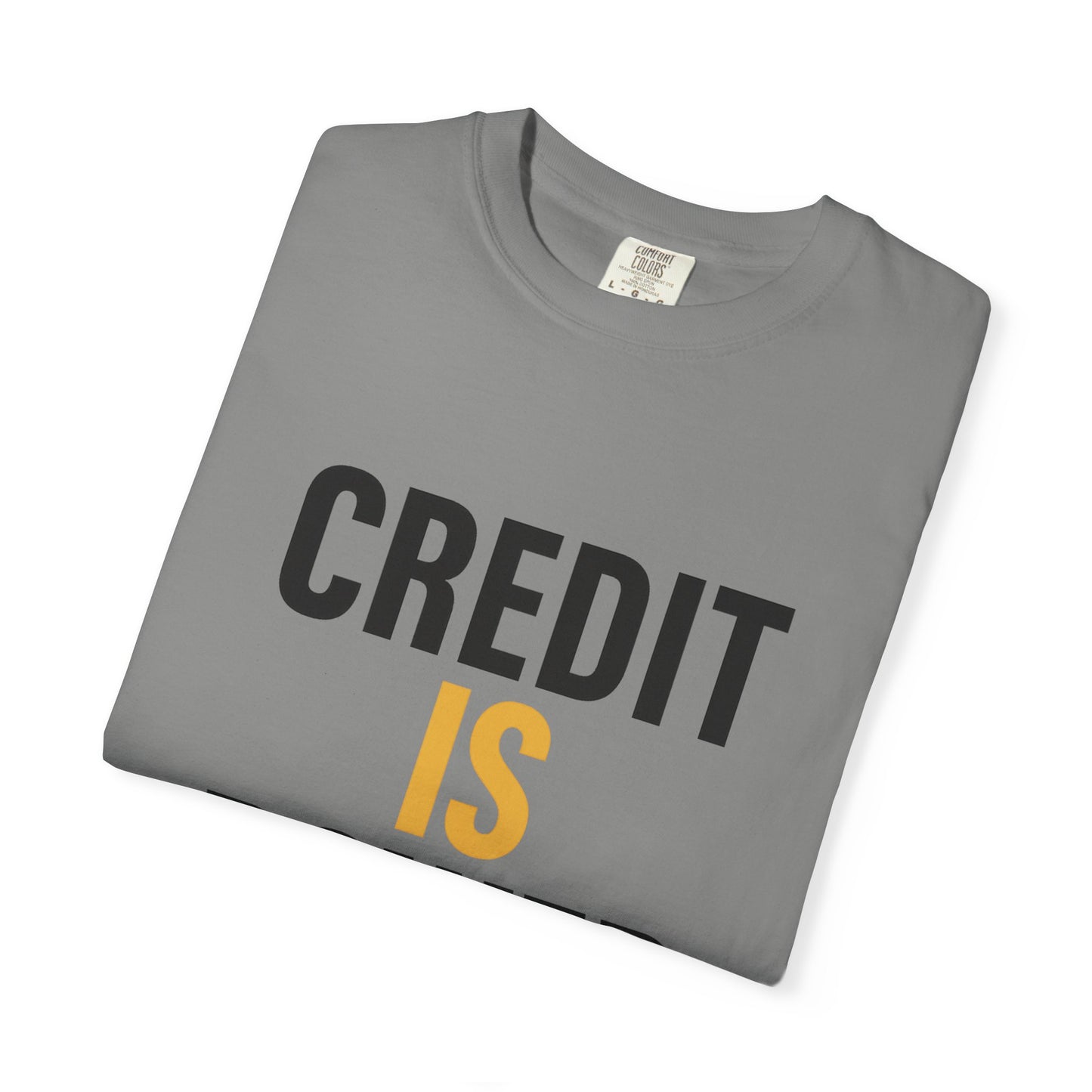 Empowerment T-Shirt | Credit is Power | Unisex Garment-Dyed Tee | Motivational Shirt, Gift for Students, Financial Freedom