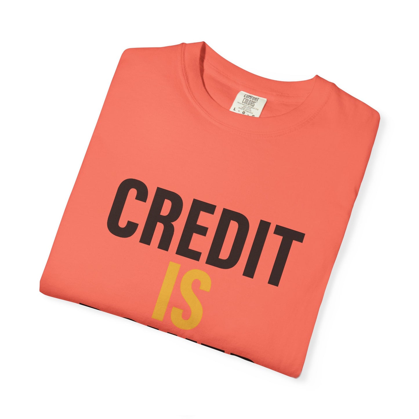 Empowerment T-Shirt | Credit is Power | Unisex Garment-Dyed Tee | Motivational Shirt, Gift for Students, Financial Freedom
