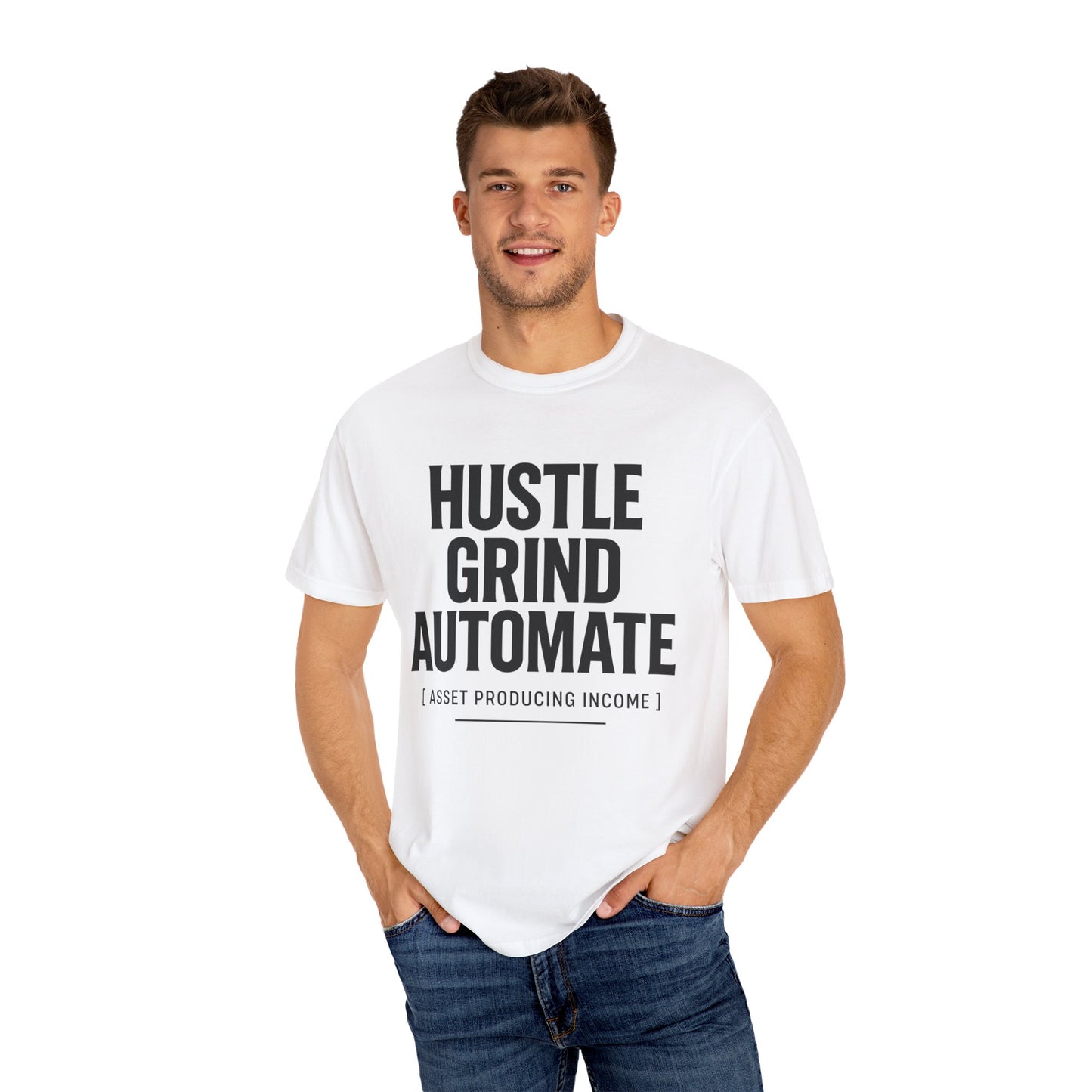 Motivational Unisex T-Shirt | Hustle Grind Automate, Inspirational Apparel, Casual Wear, Gift for Entrepreneurs, Hustler Outfit