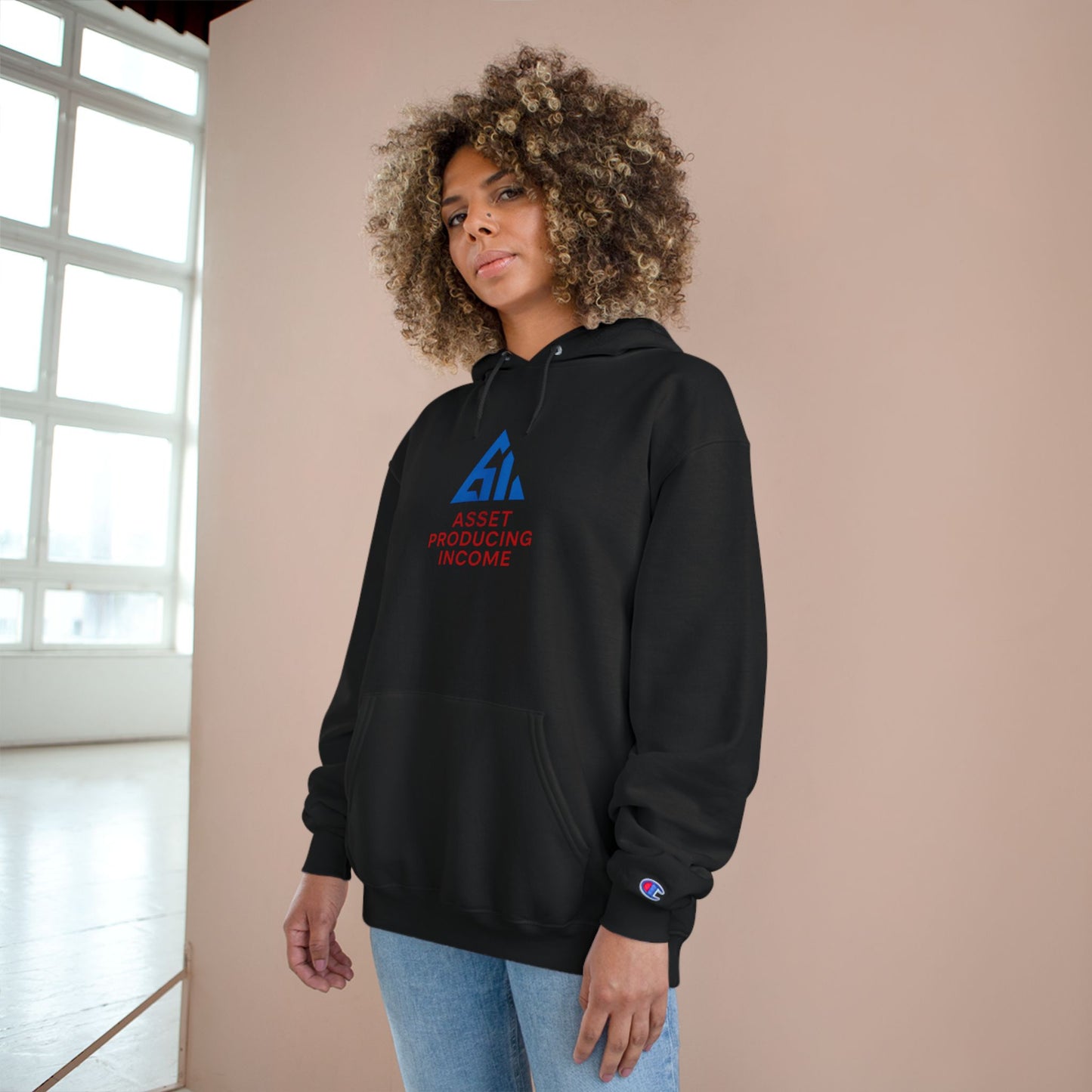 Champion Hoodie with 'Asset Producing Income' Design - Motivational Sweatshirt for Entrepreneurs, Gift for Business Owners, Cozy [...]