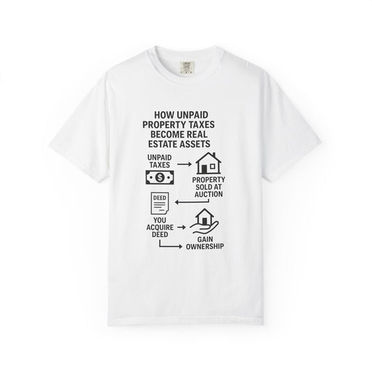 Educational Real Estate T-Shirt, Unisex Property Tax Tee, Gift for Investors, Tax Auction Shirt, Real Estate Learning Apparel