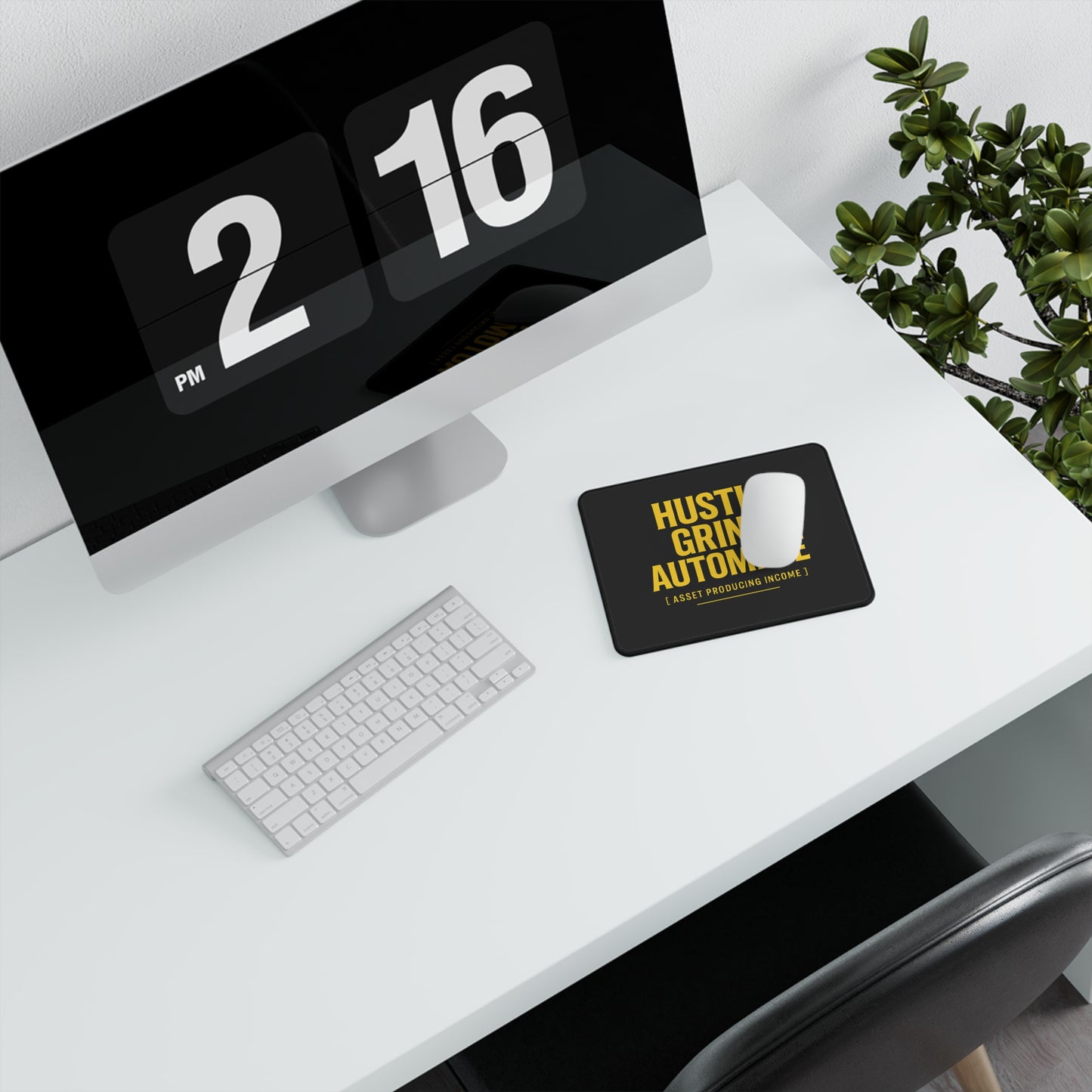 Gaming Mouse Pad - Hustle Grind Automate, Non-Slip Desk Mat, Gamer Gift, Office Decor, Productivity Accessories