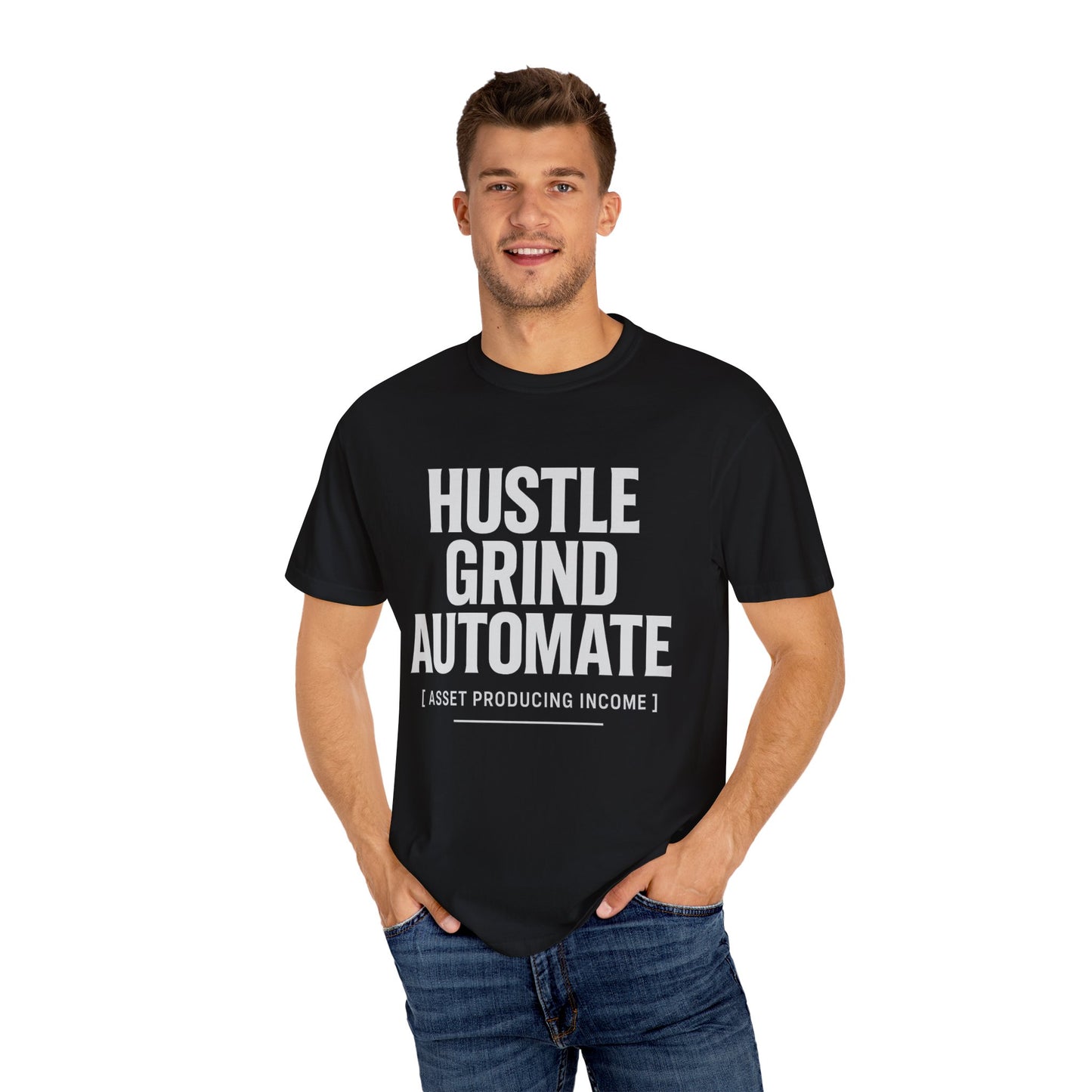 Hustle Grind Automate T-Shirt | Motivational Tee for Entrepreneurs, Gift for Hustlers, Casual Wear, Unique Graphic Shirt, Unisex Apparel