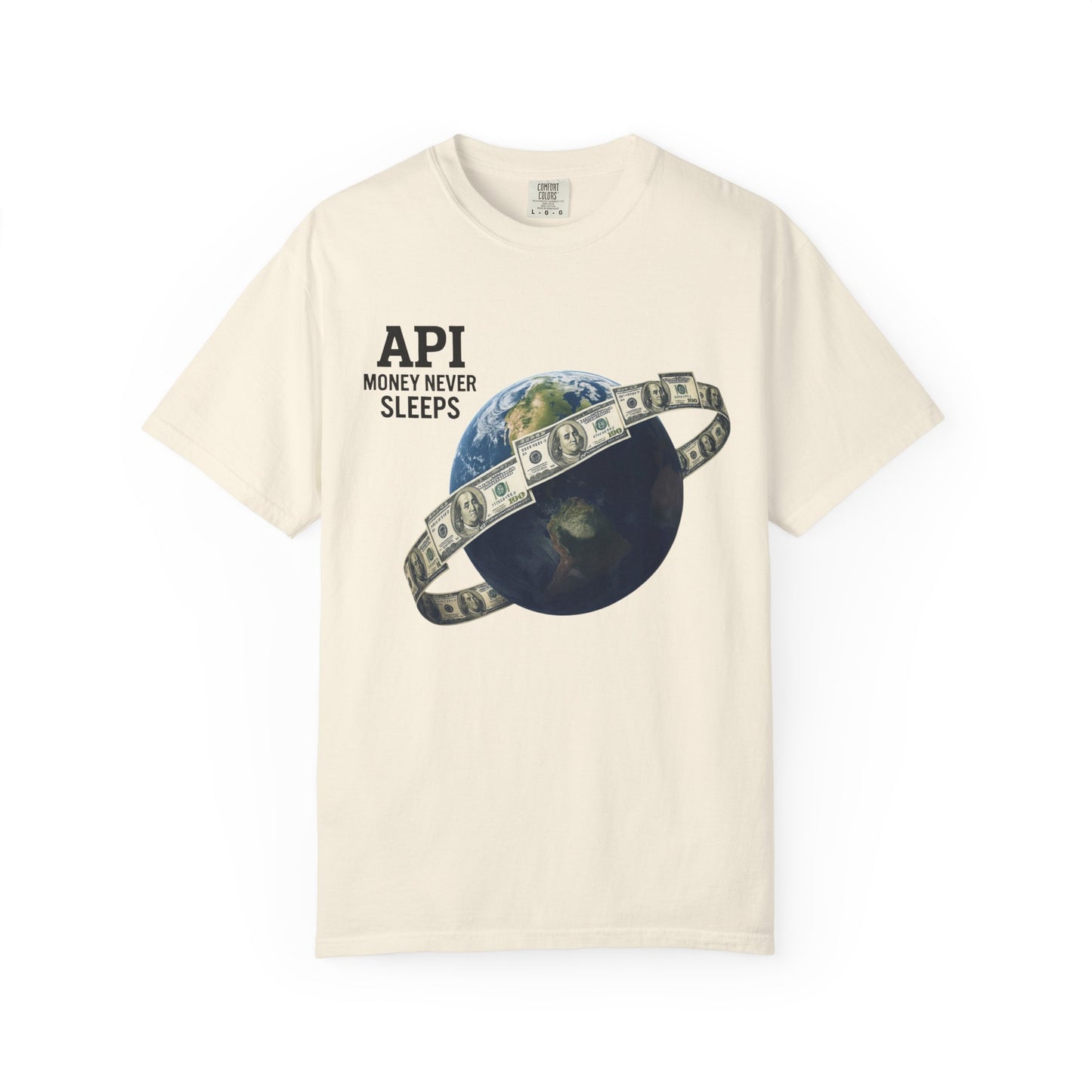 Cool Graphic T-Shirt, API Money Never Sleeps Tee, Unisex Casual Wear, Perfect Gift for Tech Lovers, Trendy Graphic Apparel, Everyday Wear