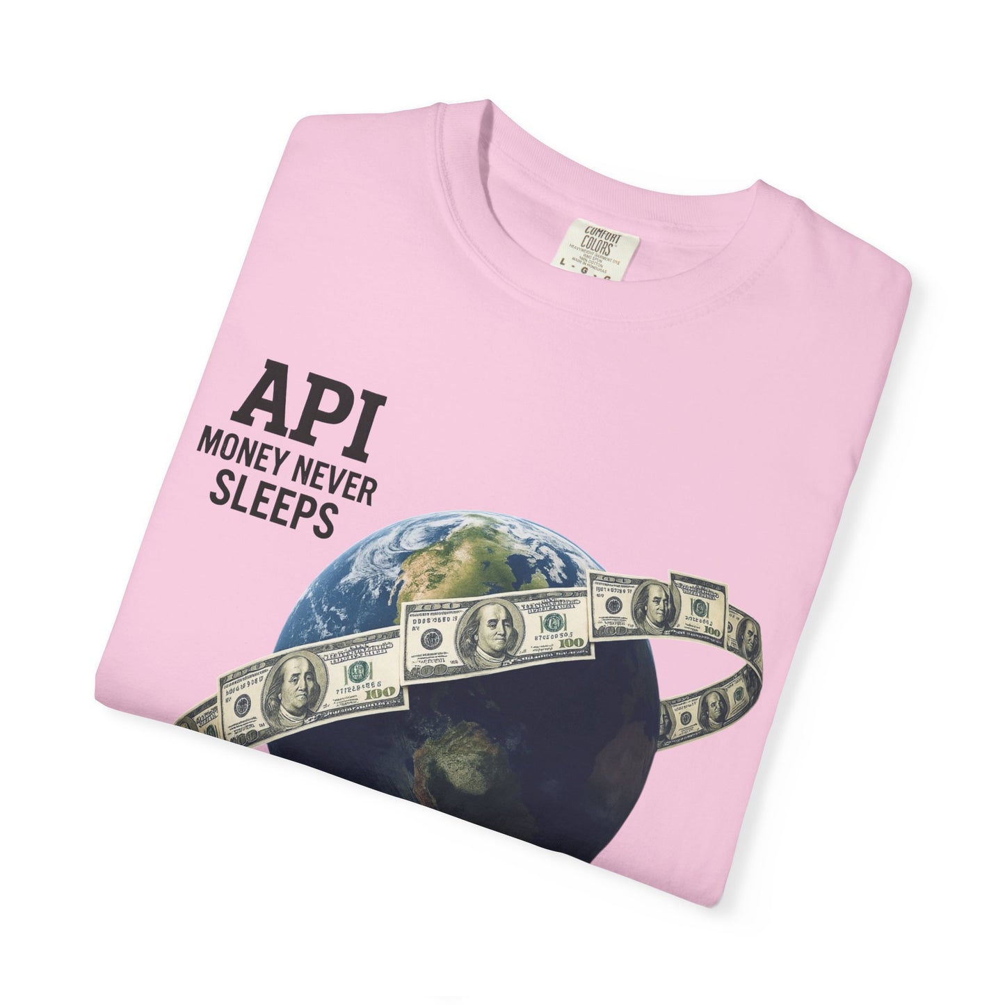 Cool Graphic T-Shirt, API Money Never Sleeps Tee, Unisex Casual Wear, Perfect Gift for Tech Lovers, Trendy Graphic Apparel, Everyday Wear