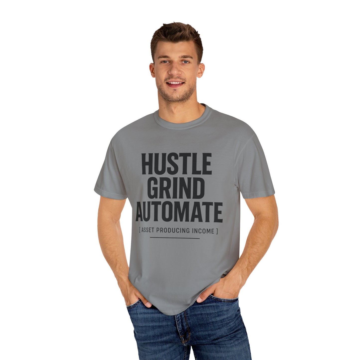 Motivational Unisex T-Shirt | Hustle Grind Automate, Inspirational Apparel, Casual Wear, Gift for Entrepreneurs, Hustler Outfit
